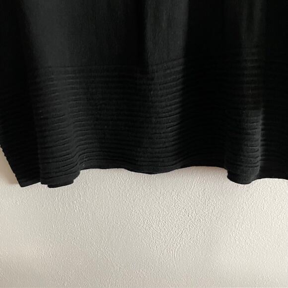 Cyrus Black Wide Crewneck Pullover Sweater XL Woman 3/4 Sleeve Knit Layer - Picture 4 of 8